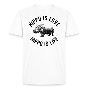 herbivore hippopotame hippo hippo sois toi-même - T-shirt Premium bio Homme - blanc - Devant - Nico (187cm)