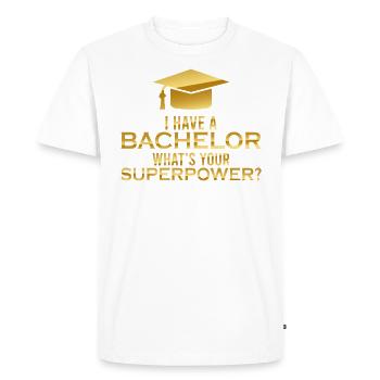 bachelor king bachelor king degree uni student - Men's Premium Organic T-Shirt - white - Front - Nico (187cm)