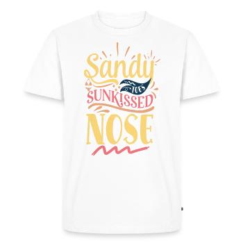 sandy toes sunkissed nose sand beach sun holiday - Men's Premium Organic T-Shirt - white - Front - Nico (187cm)