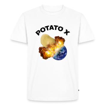 French fries potatoes Sweet potato Potato - Men's Premium Organic T-Shirt - white - Front - Nico (187cm)