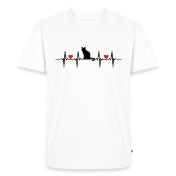 Chats Chaton Chat Maman Chat Papa Chat Chat Chat - T-shirt Premium bio Homme - blanc - Devant - Nico (187cm)