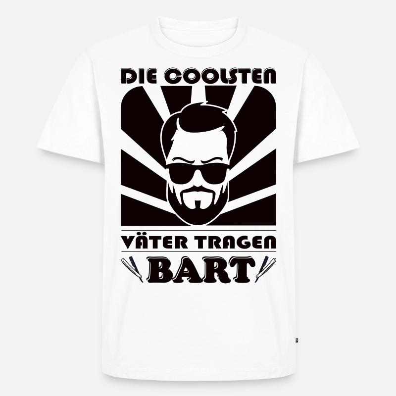 Die coolsten Väter tragen Bart - Männer Premium Bio T-Shirt - Weiß