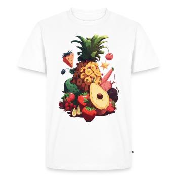 République des fruits - T-shirt Premium bio Homme - blanc - Devant - Nico (187cm)