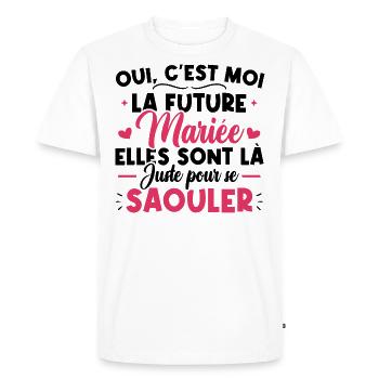 Oui, c'est moi la future mariée - T-shirt Premium bio Homme - blanc - Devant - Nico (187cm)