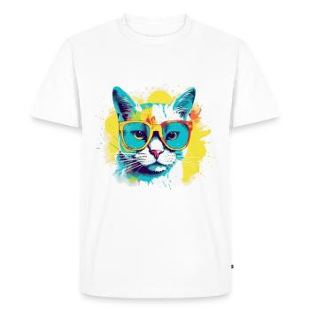 Félix curieux - T-shirt Premium bio Homme - blanc - Devant - Nico (187cm)