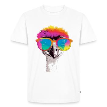 Oni the ostrich - Men's Premium Organic T-Shirt - white - Front - Nico (187cm)