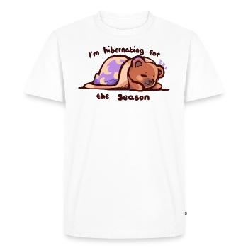 Hibernation pour la saison - T-shirt Premium bio Homme - blanc - Devant - Nico (187cm)