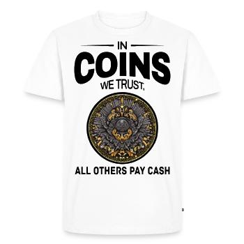 Numismatique de collection de pièces de monnaie - T-shirt Premium bio Homme - blanc - Devant - Nico (187cm)