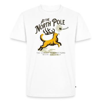 Magie des chats au pôle Nord : le renne le plus cool - T-shirt Premium bio Homme - blanc - Devant - Nico (187cm)
