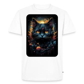 Carlos Klex le chat noir - T-shirt Premium bio Homme - blanc - Devant - Nico (187cm)