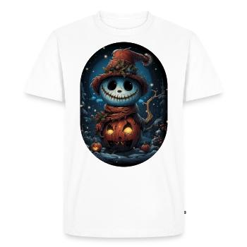James the Friendly Halloween Snowman - Men's Premium Organic T-Shirt - white - Front - Nico (187cm)