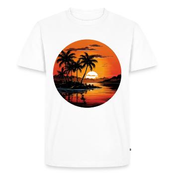 Coucher de soleil tropical - T-shirt Premium bio Homme - blanc - Devant - Nico (187cm)