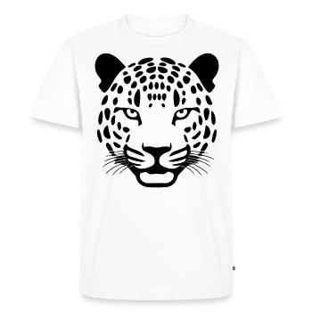 Léopard - T-shirt Premium bio Homme - blanc - Devant - Nico (187cm)
