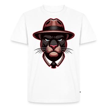 Panthère avec chapeau - T-shirt Premium bio Homme - blanc - Devant - Nico (187cm)