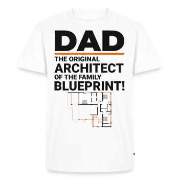 Plan de papa de l’architecte Rire Fête des pères - T-shirt Premium bio Homme - blanc - Devant - Nico (187cm)