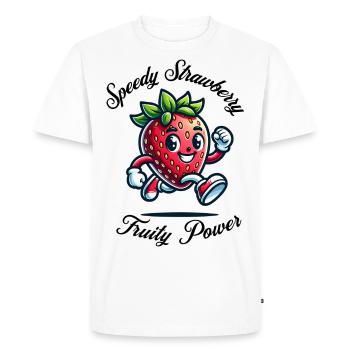 Run Strawberry - Men's Premium Organic T-Shirt - white - Front - Nico (187cm)