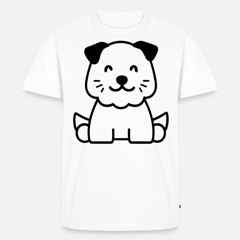 Hund - Männer Premium Bio T-Shirt - Weiß