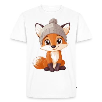 renard mignon mignon bébé enfants animal dessin animé - T-shirt Premium bio Homme - blanc - Devant - Nico (187cm)