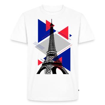 Paris Eiffel Tower France City Skyline Art - Men's Premium Organic T-Shirt - white - Front - Nico (187cm)
