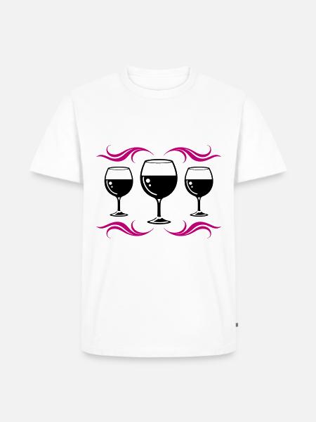 Red Wine Glass Wine Symbol - Men's Premium Organic T-Shirt - white