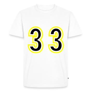 33 Number College - Men's Premium Organic T-Shirt - white - Front - Nico (187cm)