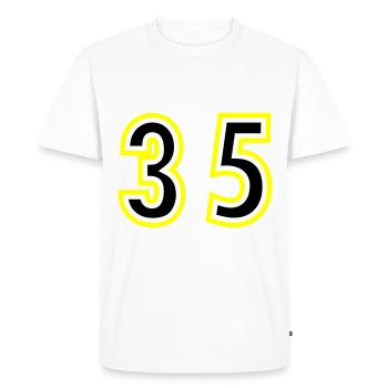 35 Number College - Men's Premium Organic T-Shirt - white - Front - Nico (187cm)