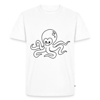 Octopus Comic Animal - Men's Premium Organic T-Shirt - white - Front - Nico (187cm)