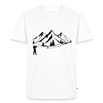 Mountain 1 and Hunting - (2) - Men's Premium Organic T-Shirt - white - Front - Nico (187cm)