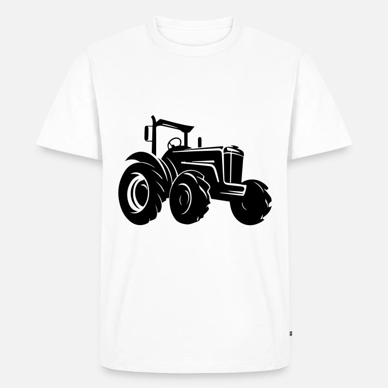 Traktor Bauer Farmer Symbol - Männer Premium Bio T-Shirt - Weiß