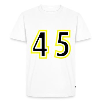 45 Number College - Men's Premium Organic T-Shirt - white - Front - Nico (187cm)