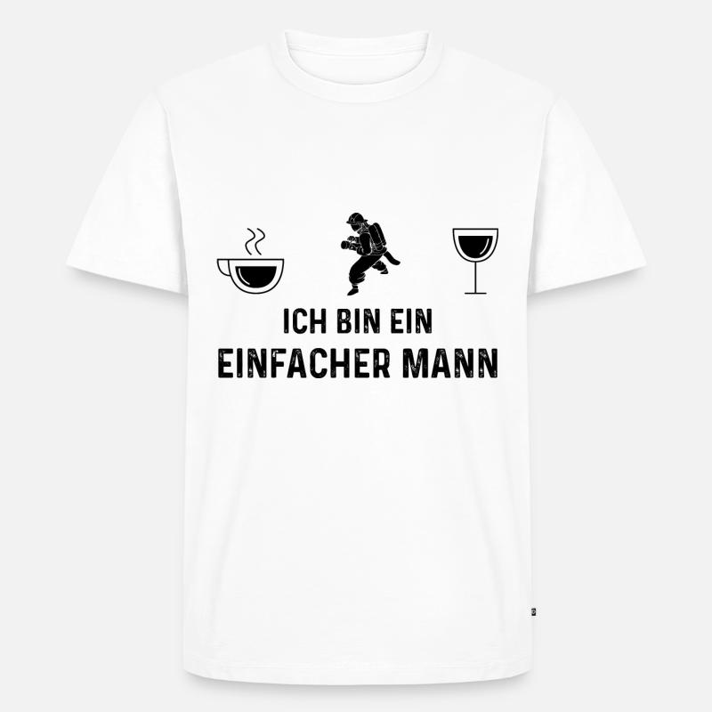 Ich bin ein Einfacher Mann - - Männer Premium Bio T-Shirt - Weiß
