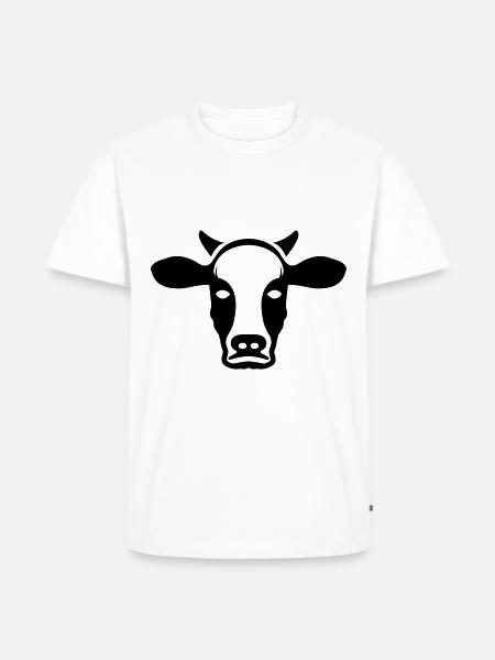 Cow Head Symbol - Men's Premium Organic T-Shirt - white
