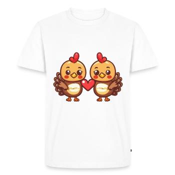 Couple Triste Amoureux Animal Saint Valentin - T-shirt Premium bio Homme - blanc - Devant - Nico (187cm)