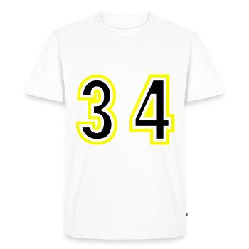 34 Number College - Men's Premium Organic T-Shirt - white - Front - Nico (187cm)