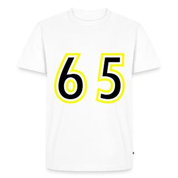 65 Number College - Men's Premium Organic T-Shirt - white - Front - Nico (187cm)