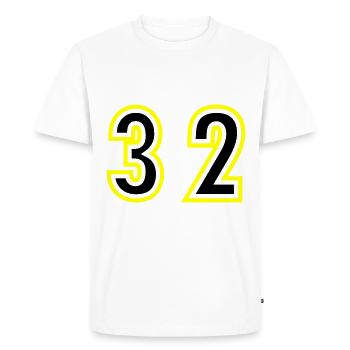32 Number College - Men's Premium Organic T-Shirt - white - Front - Nico (187cm)