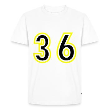 36 Number College - Men's Premium Organic T-Shirt - white - Front - Nico (187cm)