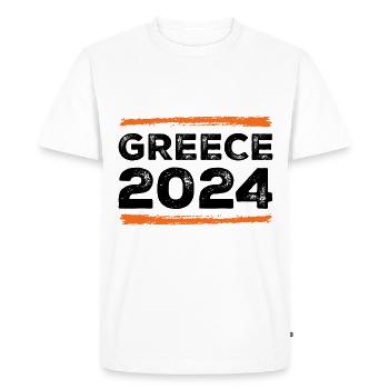 Greece 2024 Saying - Men's Premium Organic T-Shirt - white - Front - Nico (187cm)
