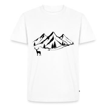 Mountain 1 and Hunting - (3) - Men's Premium Organic T-Shirt - white - Front - Nico (187cm)
