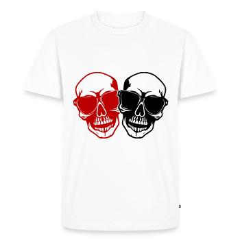 Crâne élégant - T-shirt Premium bio Homme - blanc - Devant - Nico (187cm)