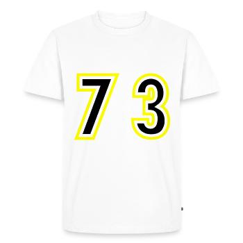 73 Nombre Collège - T-shirt Premium bio Homme - blanc - Devant - Nico (187cm)