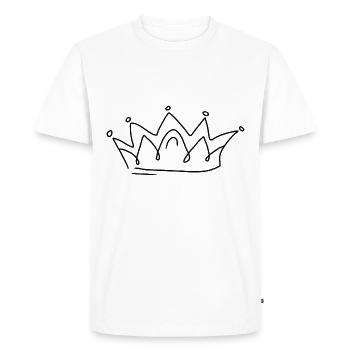 Emoji crown crowns sketch black - Men's Premium Organic T-Shirt - white - Front - Nico (187cm)