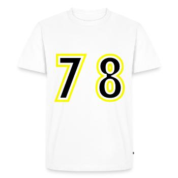 78 Number College - Men's Premium Organic T-Shirt - white - Front - Nico (187cm)
