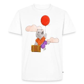 Rhino Rhinoceros Ballon Ballon Volant - T-shirt Premium bio Homme - blanc - Devant - Nico (187cm)