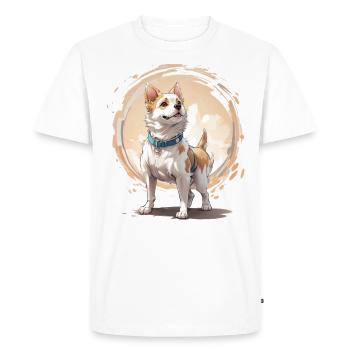Dog walking logo 1 - Men's Premium Organic T-Shirt - white - Front - Nico (187cm)