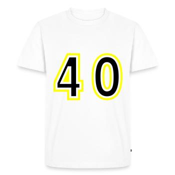 40 Nombre Collège - T-shirt Premium bio Homme - blanc - Devant - Nico (187cm)