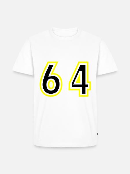 64 Number College - Men's Premium Organic T-Shirt - white