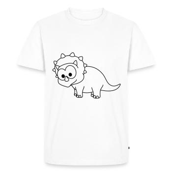 Dinosaur triceratops comic - Men's Premium Organic T-Shirt - white - Front - Nico (187cm)