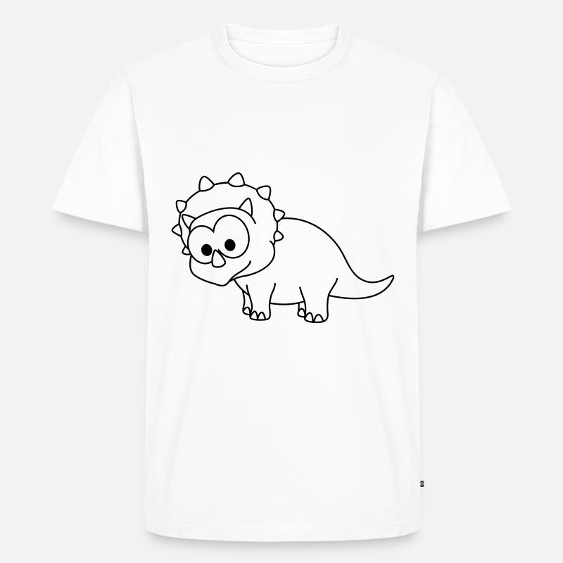 Dinosaurier triceratops Comic - Männer Premium Bio T-Shirt - Weiß