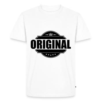 Original Emblem - Men's Premium Organic T-Shirt - white - Front - Nico (187cm)